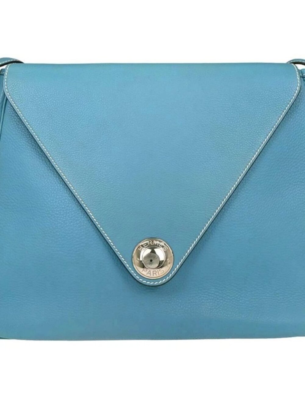 Hermes Blue Jean Taurillon Clemence Christine Shoulder Bag P□C 198075